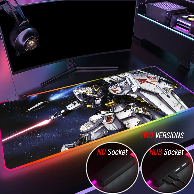 

Игровой коврик для мыши RGB, большой популярный коврик для мыши в виде единорога, GUNDAM, коврик для мыши с светодиодный светкой по индивидуально...