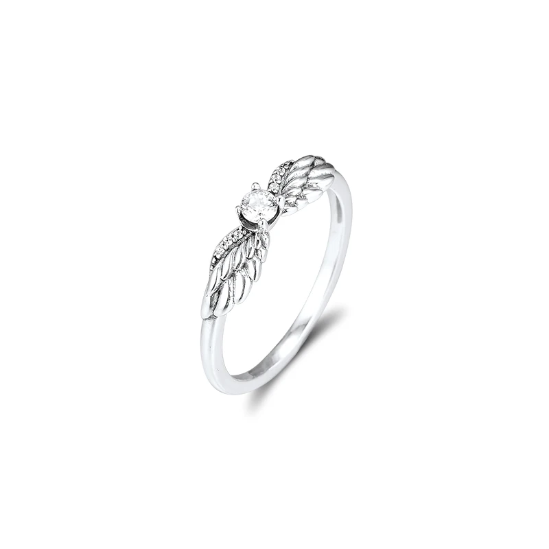 

Sparkling Angel Wings Ring Authentic 925 Sterling silver Jewelry Ring For Woman European Style Silver Rings For Jewelry Making