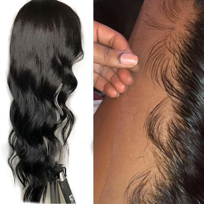 Alibele волнистые бразильские человеческие волосы парики предварительно