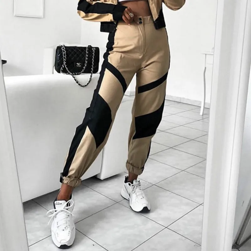 Уличные брюки карго женские повседневные джоггеры с высокой талией свободные