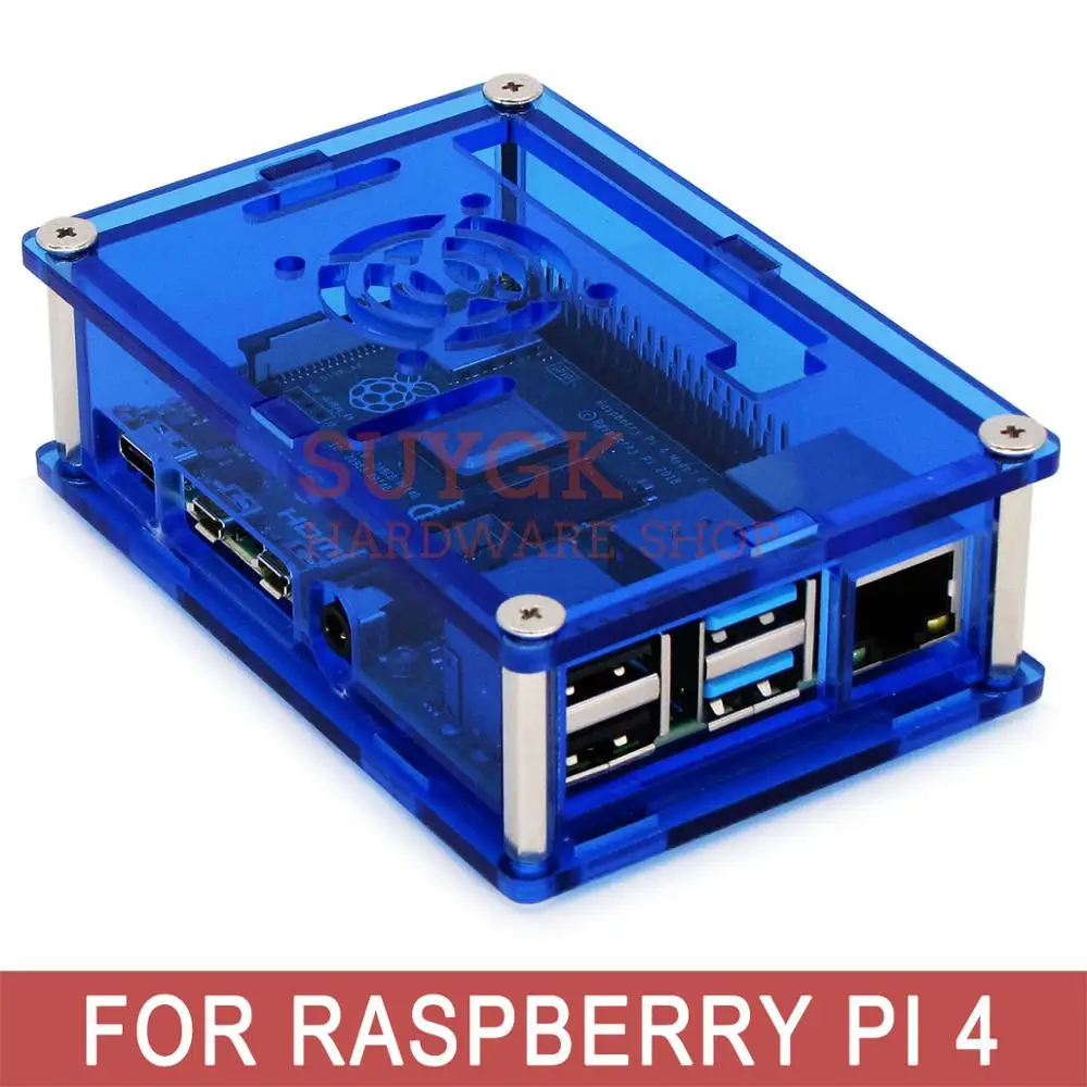 Прозрачный/черный/красный/синий Raspberry PI 4 корпус коробка полиметилметакрилатные акриловые корпус PI4 модели B 1 ГБ/2 ГБ/4 ГБ пластиковый корпус оболочка