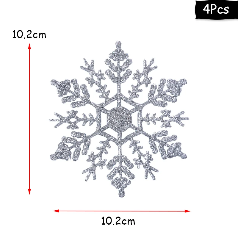 4pcs snowflake Natal Merry Christmas Висячие белые снежные фольга Swirl баннер гирлянда Рождественские украшения для дома новогодние вечерние Navidad Kerst - Цвет: 4pcs snowflake