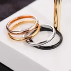 Мужские минималистский Кольцо ювелирных изделий 2 мм нержавеющая сталь тонкое кольцо из розового золота, черный женские вечерние Простые Модные подарок Размеры на 3-10 лет