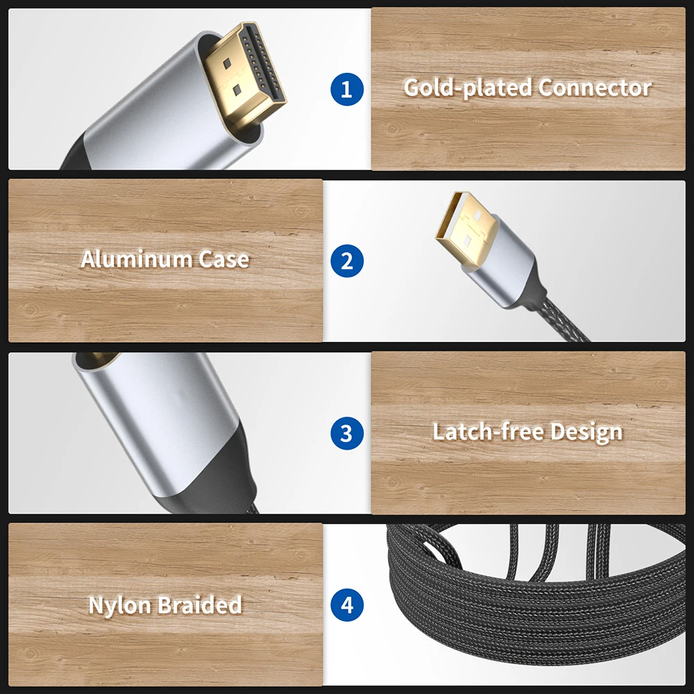 4k 60hz hdmi to displayport 4k converter cable 1 8m hdmi in to dp out for ps4 apple tv pc hdmi to monitor with usb power cable free global shipping