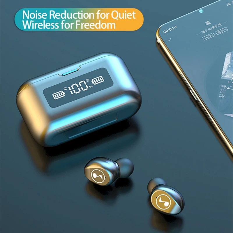 F9 Bluetooth 5 0 наушники светодиодный цифровой дисплей HIFI мини в ухо спортивные