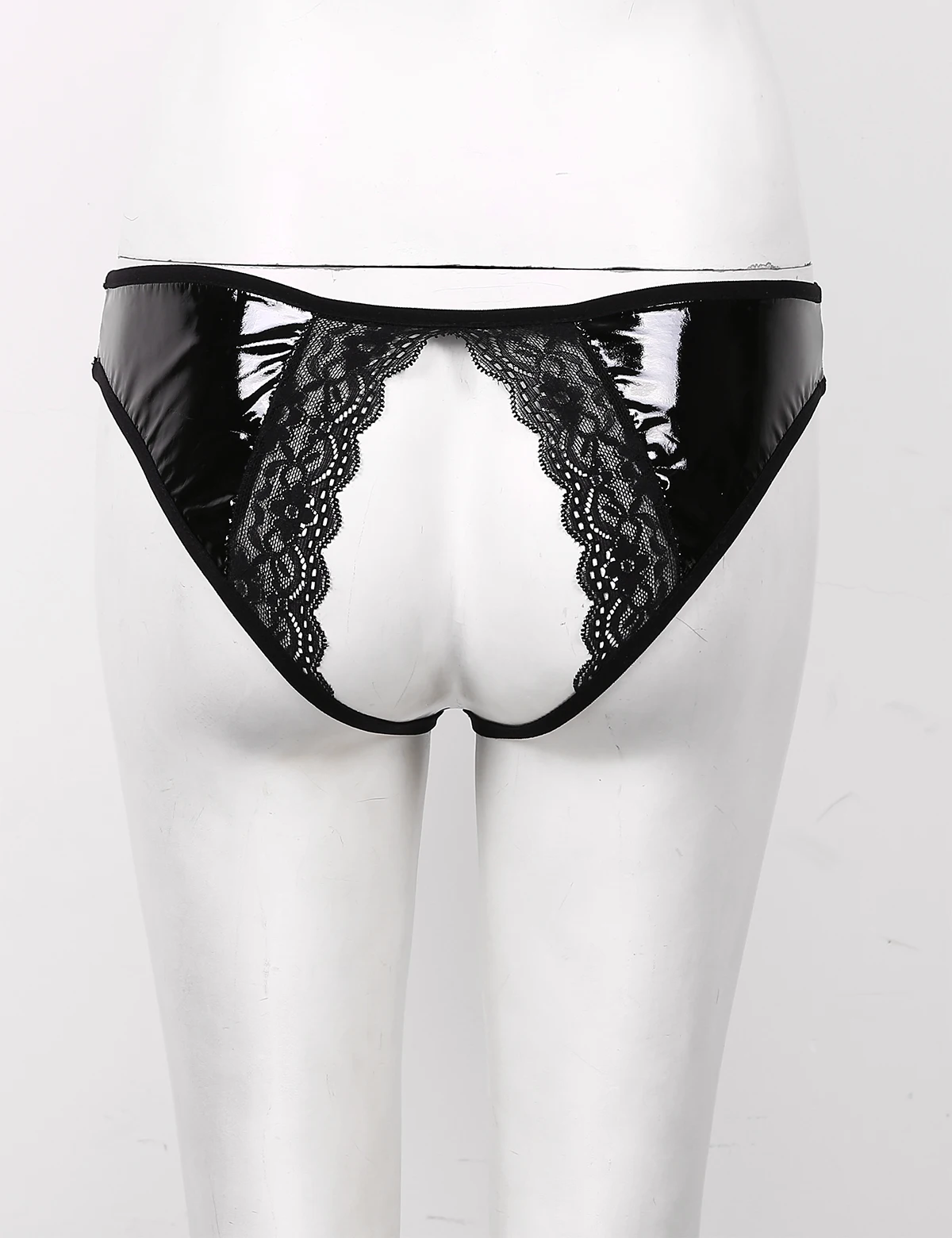 Женские короткие Femme с открытой промежностью прикладом трусики кожи вырезами