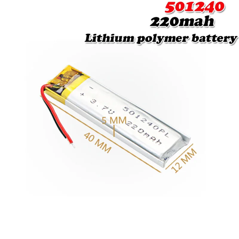 3 7 V 220mAh 501240 литиевая полимерная аккумуляторная батарея для MP3 MP4 Смарт браслет