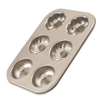 6 cavity doughnut mold carbon steel donut baking pan non stick cake biscuit pastry baking tray