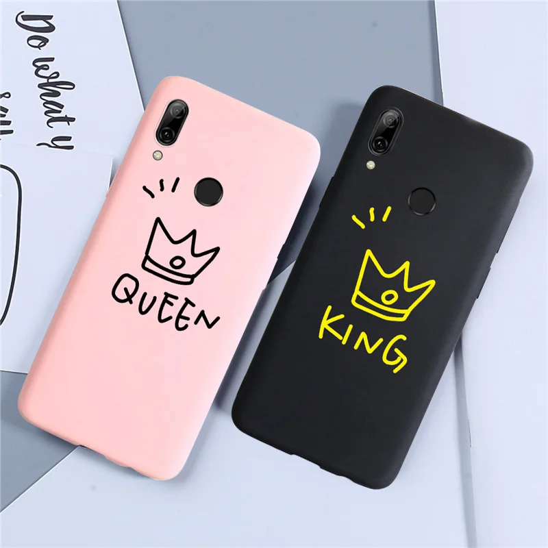 Для Huawei P8 P9 P10 P20 Lite Plus P30 Pro 2017 P Smart 2019 чехол с рисунком King Queen мягкий для Mate 8 9 10 20 X