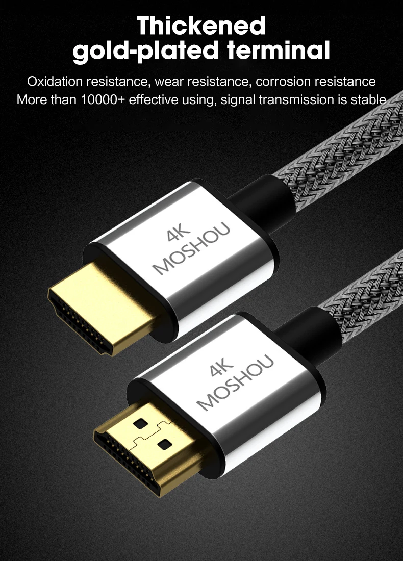 4K@ 60Hz HDMI 2.0b 4K 2,0 2 кабеля MOSHOU HDR ARC 2160P Ethernet видео штекер для телевизоров Samsung PS4 усилитель проектора