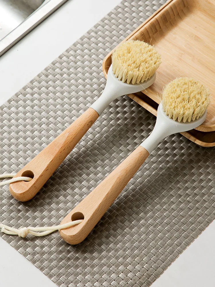 

WHYOU 1piece Kitchen Tools Wooden Handle Cleaning Brush Tableware Pot