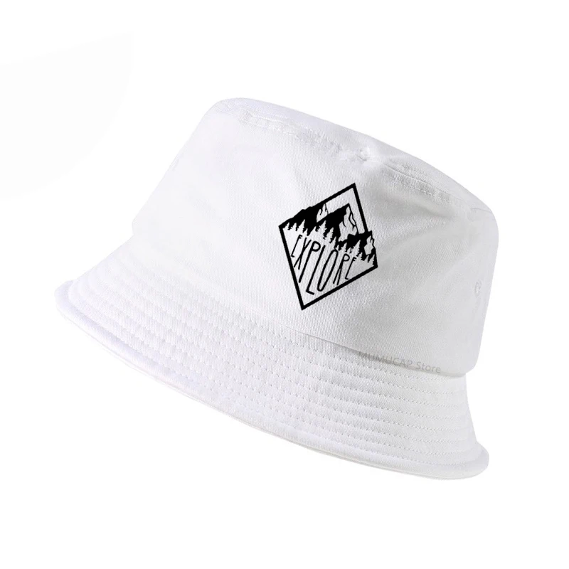 

explore Mountain range letter printing panama fisherman cap women vintage funny casual diamond unisex bucket hat
