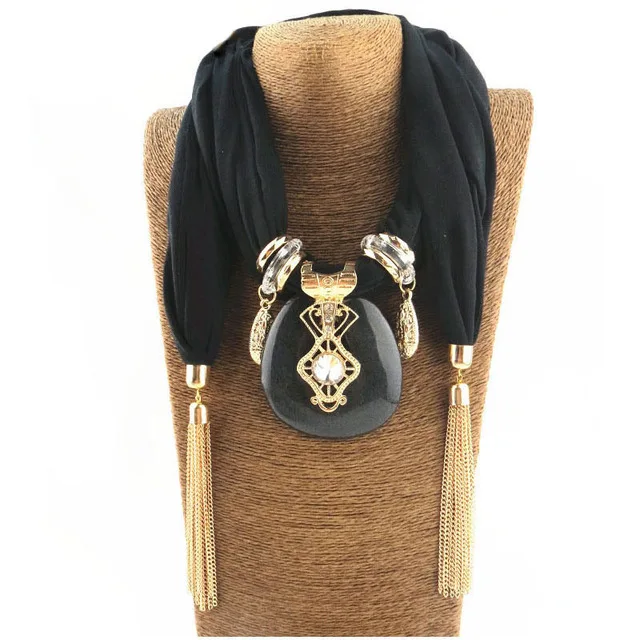 

New Women Necklace Scarves Pendant Jewelry Tassels Scarf Shawl Wrap scarf women echarpe hiver femme foulard Warm Scarves