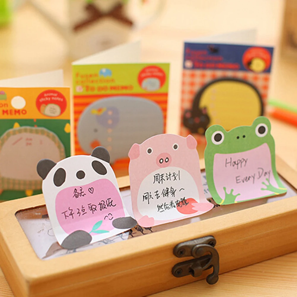 С милыми животными для того чтобы сделать блокнот мини бумаги заметок на клейкой