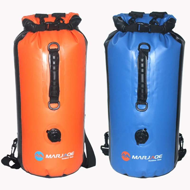 

30L Drifting Waterproof Dry Bag With Air Nozzle Foldable Outdoor Swimming Storage Bag Dry And Wet Separation PVC Frosted Dry Bag