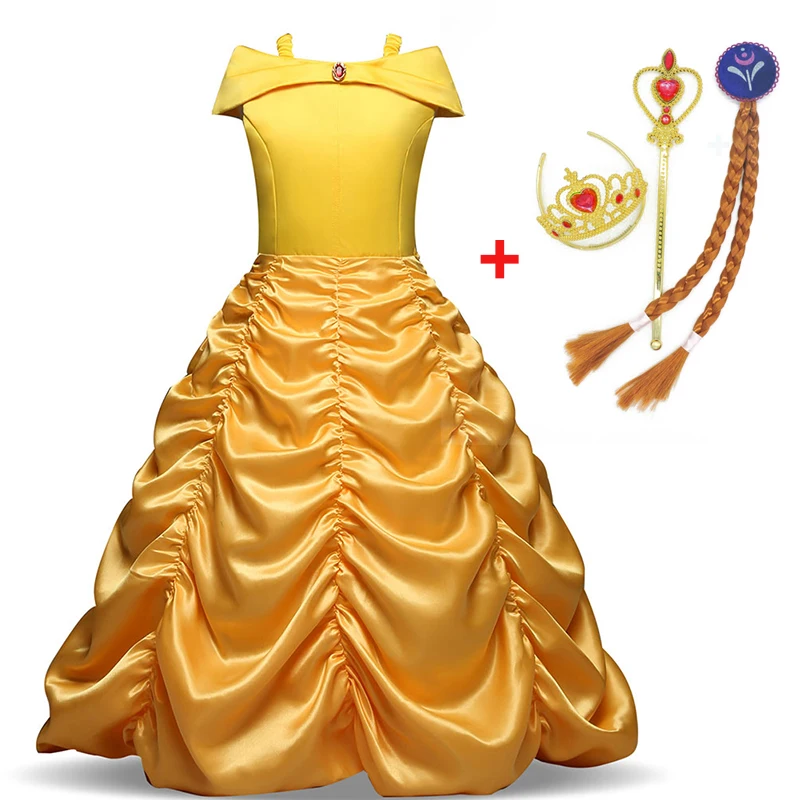 

Girls Dress 2 Anna Elsa Cosplay Kids Dresses For Girls Costume Long Sleeve Carnival Party Belle Princess Dress Children Clothing