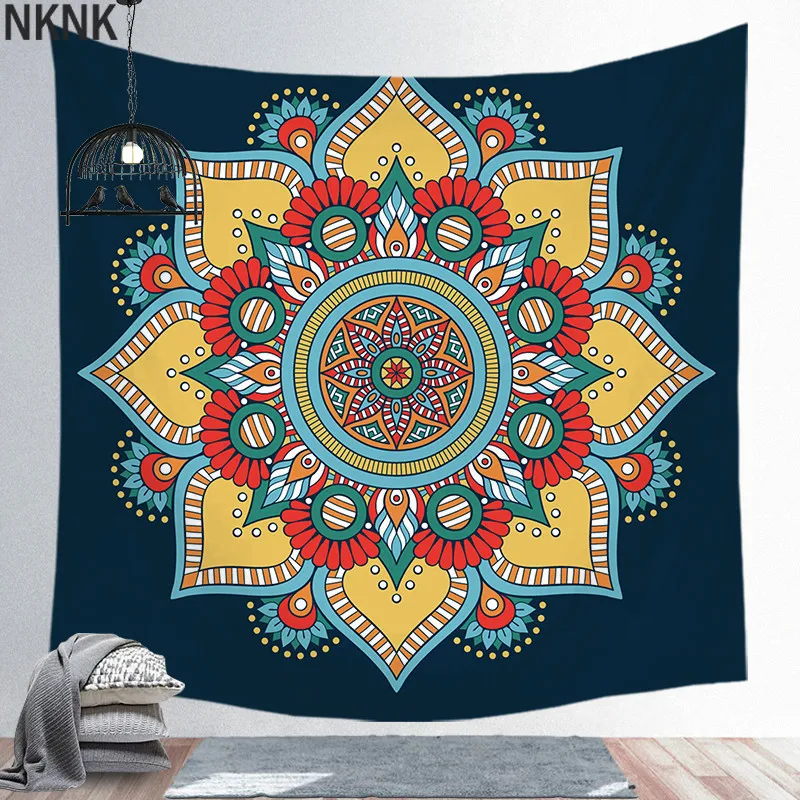 

Large Mandala Indian Tapestry Wall Hanging Bohemian Beach Mat Polyester Thin Blanket Yoga Shawl Mat Blanket New