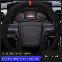 diy car steering wheel cover braid soft suede leather for ford f 150 f150 svt raptor 2010 2011 2012 2013 2014