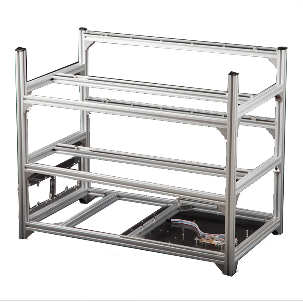 

Minier Case Open Air Mining Rig Frame Stackable Holder Dual Power Ports Graphics Card Insulation For 6/8/12GPU ETH Ethereum