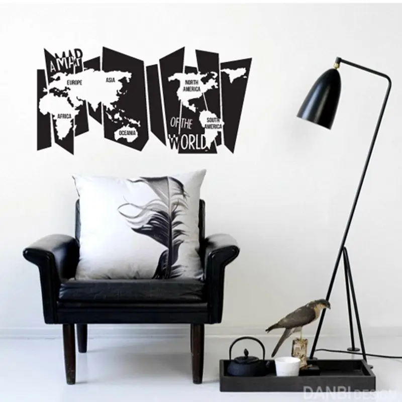 

World Map Wall Stickers Large New Design Coffee Shop Pattern Wall Decal Vinyl Poster Sticker World Map Decals