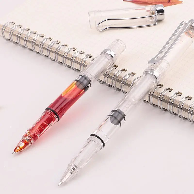 Ручка перьевая с прозрачным наконечником и белыми чернилами коррекция осанки 2021