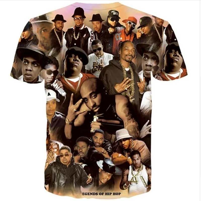 

2016 New Women Men Fashion 3D t shirt Tupac Shakur 2Pac t-shirt hip hop Rap tees camisetas tops shirts plus size ZZC