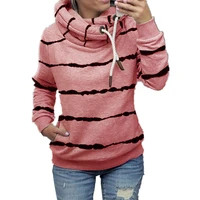 harajuku pullover sweatshirt women pocket striped hoodie tie dye 5xl poleron mujer school casual street style hoodie drawstring