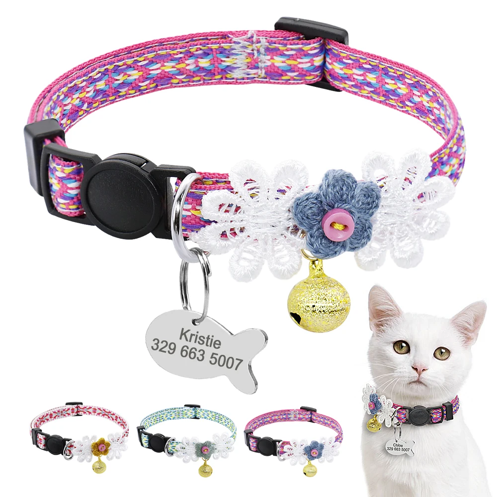 Подгонянный ошейник для кошек быстросъемные ошейники милые Персональные