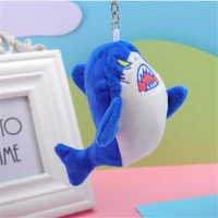 1pcs cartoon ferocious shark plush toys pendant keychain stuffed animal clothing bag accessories 10cm