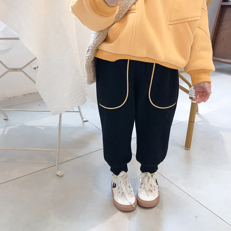 Зимние хлопковые плотные спортивные штаны из мягкого флиса для мальчиков и