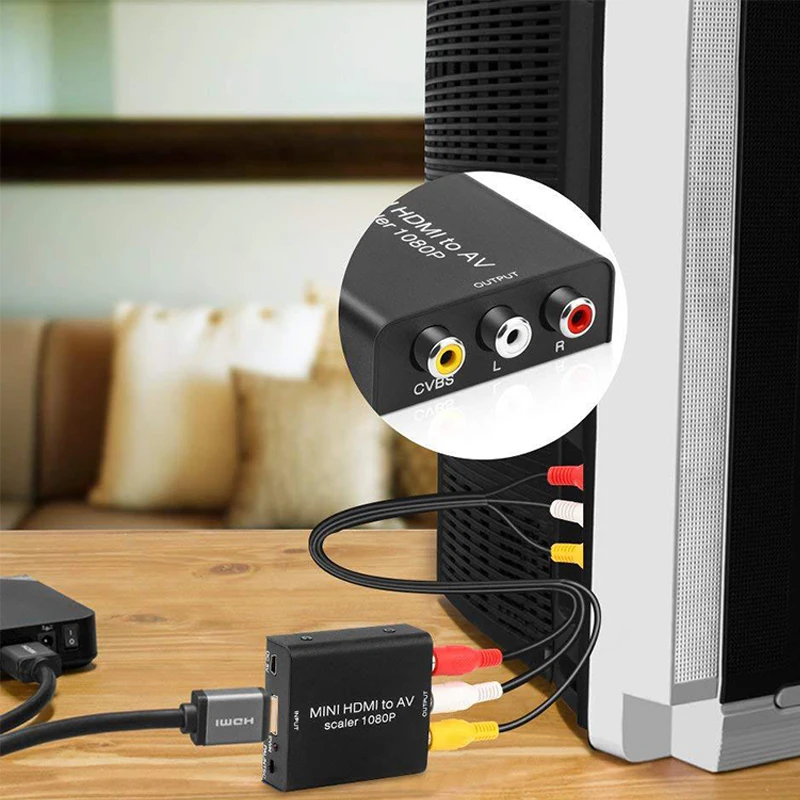 Новый металлический HDMI к RCA конвертер адаптер CVBS К AV скейлер 1080P для PS3 Xbox 360 HDTV| |