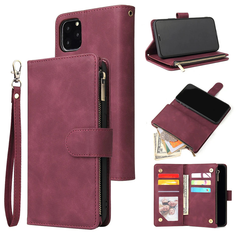 Для Funda samsung Note10+ чехол для телефона роскошный кожаный кошелек с молнией держатель для карт чехол для samsung Galaxy A50 A70(A7) A705F