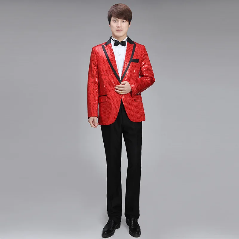 Man sequins suit costume party costumes dress man jackets singer singing dance clothes | Мужская одежда