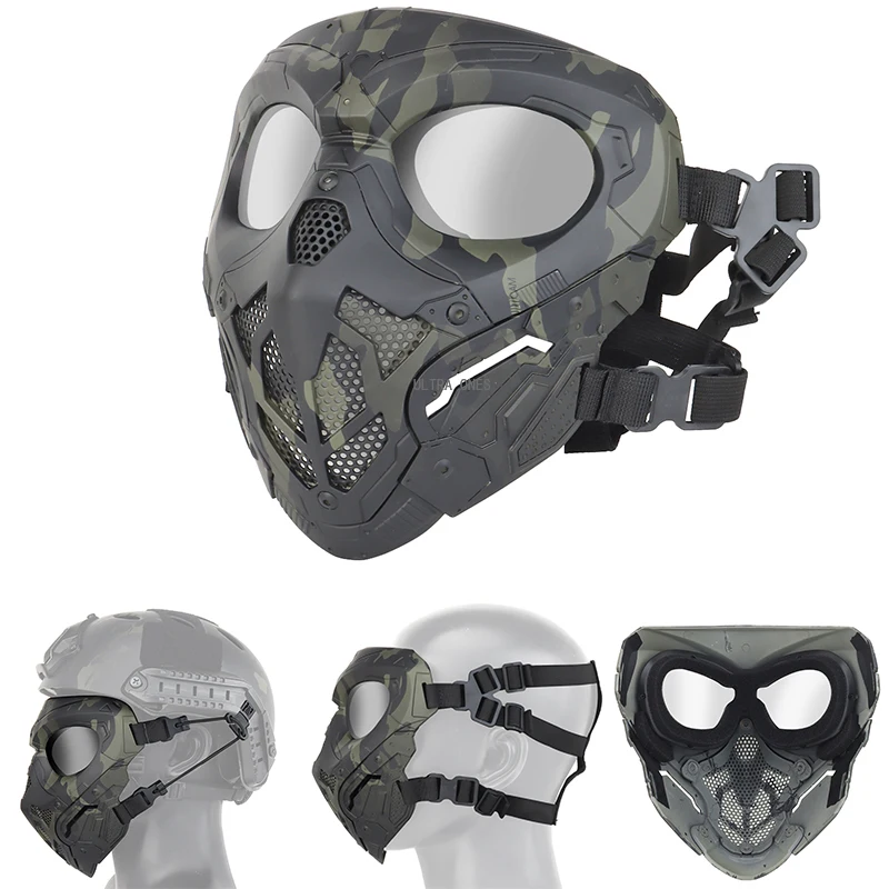 

Tactical Airsoft Full Face Mask Protective Camouflage Hunting Shooting Cs Mask Army Training Combat Masks Paintball Accessories