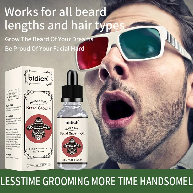 

BIDICK Natural Men Beard Growth Oil Products Hair Loss Treatment Conditioner Groomed Fast Beard Growth Enhancer Maintenance