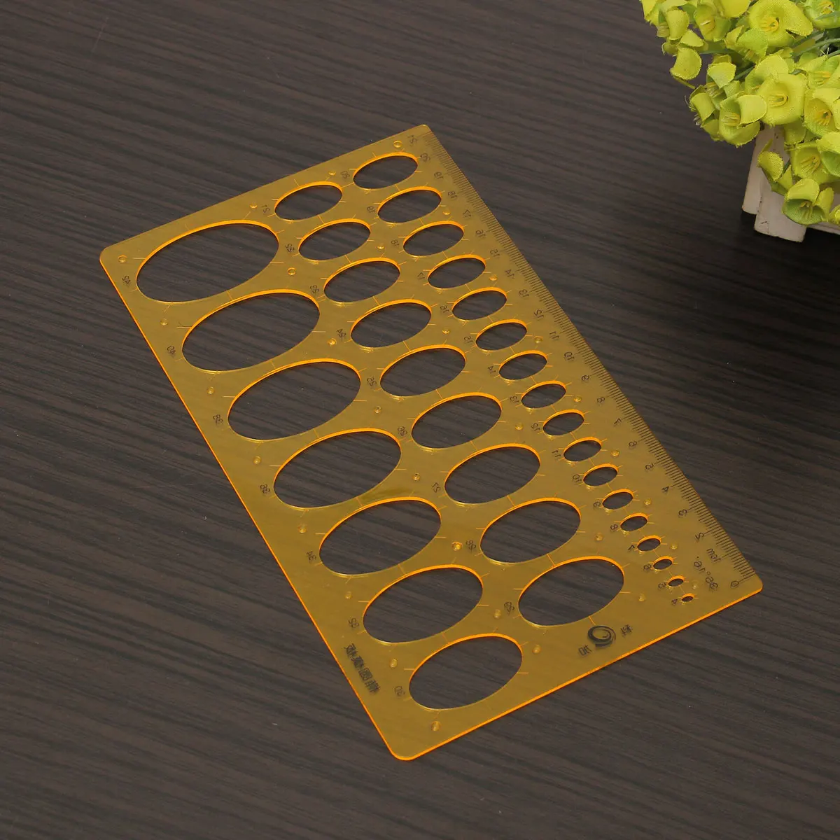 

21 CM Ellipse Isometric Oval Geometry College Math Stencil Template Ruler School Office Supplies