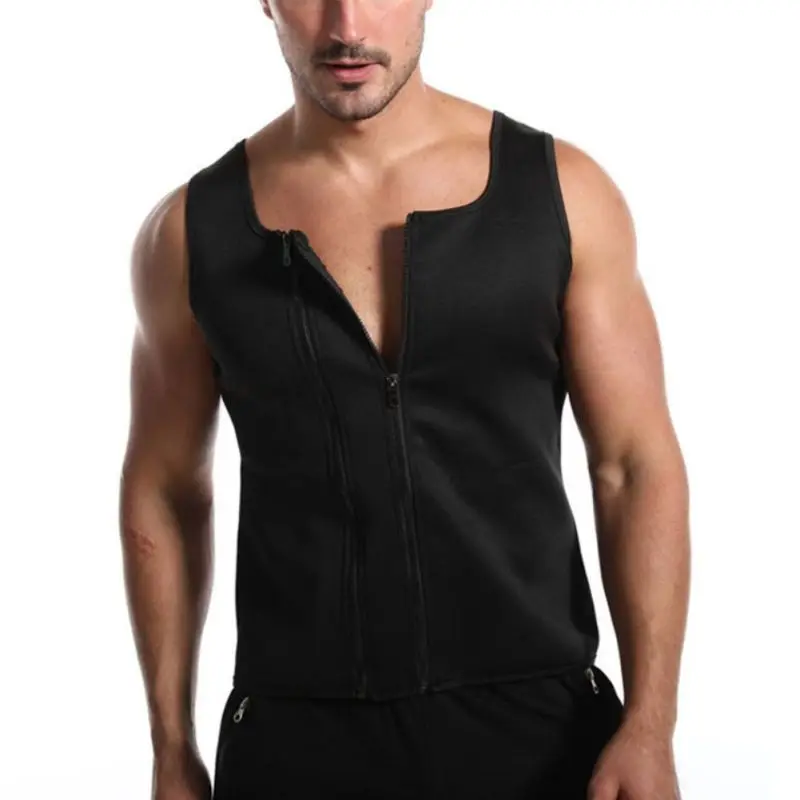 

Sweat Vest Sleeveless Shirt Tank for Men Gyms Bodybuilding Workout Unique Two Zippers System Sports Fitness Top