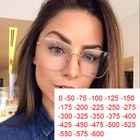 Роскошные брендовые металлические квадратные очки для близорукости диоптрии от-0,5 до-600 винтажные очки прозрачные женские очки для близорукости UV400