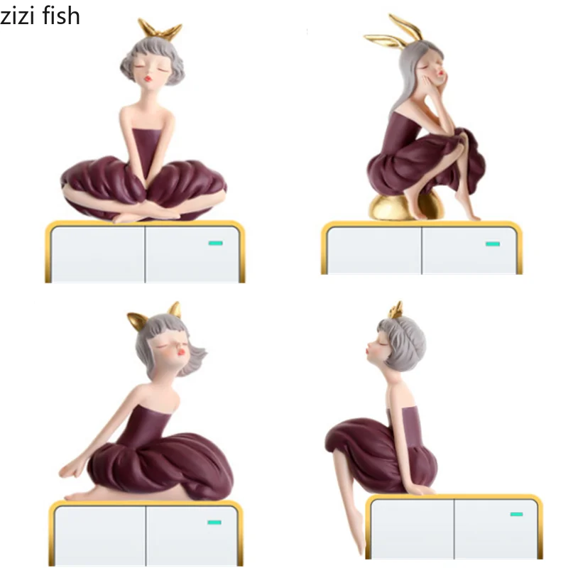 Наклейки для девочек 3D стерео мультяшный переключатель наклейки выключателя