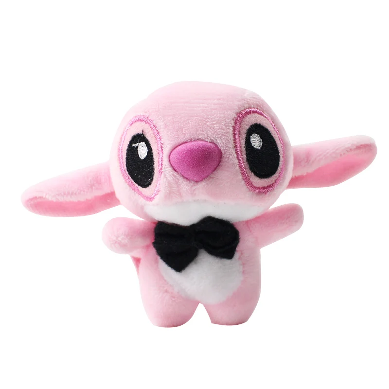 10pcsset 8cm lilo and stitch plush doll keychains big eyes pink style soft stuffed plush toys pendant free global shipping