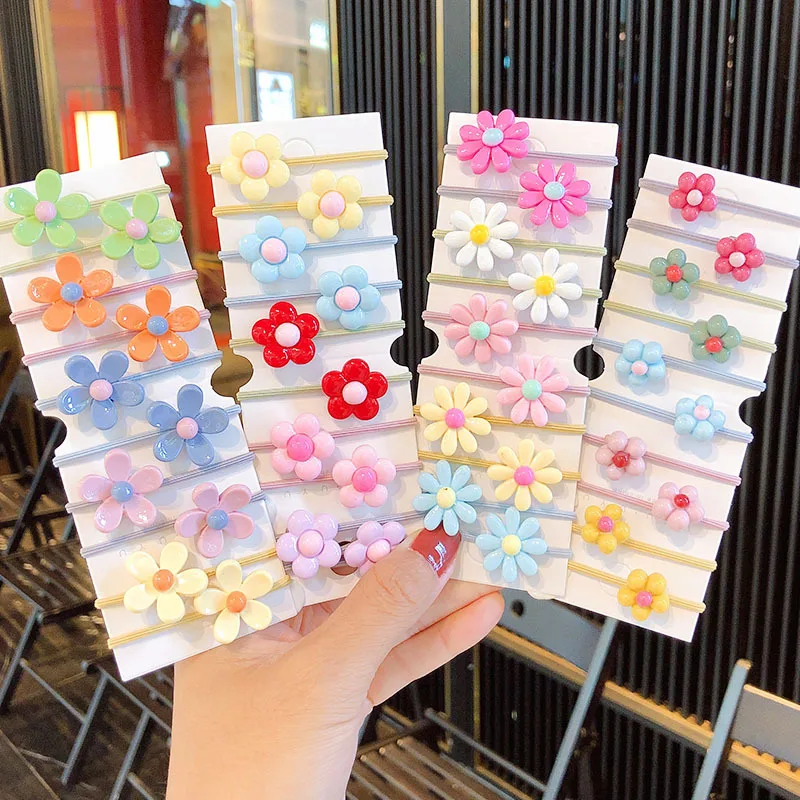 

10Pcs/Bag Cute Cartoon Fruit Flower Elastic Hair Rubber Bands For Children Kids Girls Scrunchie Tie Hair Ring Rope Accessories