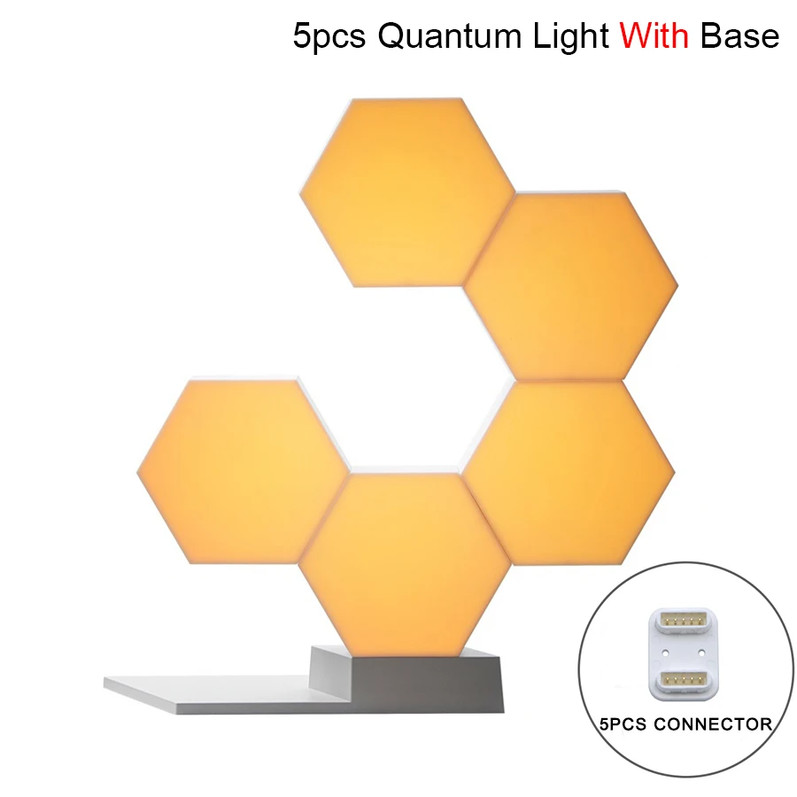 5pcs With Base Lifesmart DIY квантовый Ночной светильник, Геометрическая сборка, USB ночник, умное приложение, голосовое управление для Google Home, Amazon Alexa, лампа - Испускаемый цвет: 5pcs With Base