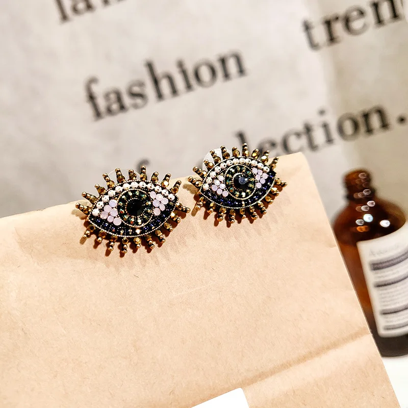 Женские винтажные серьги гвоздики в форме глаза|Серьги-гвоздики| |