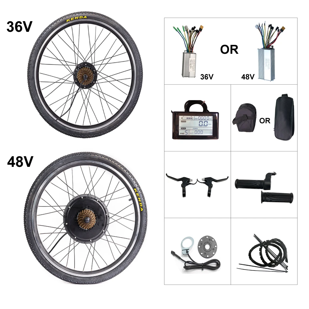 Комплект для переоборудования Ebike с ЖК экраном 36 в 48 250/350/500/1000/1500 Вт 20 29 дюймов