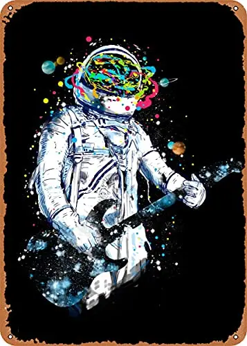 

Космическая гитара винтажный вид металлический знак патент художественные принты Ретро подарок 8x12 дюймов