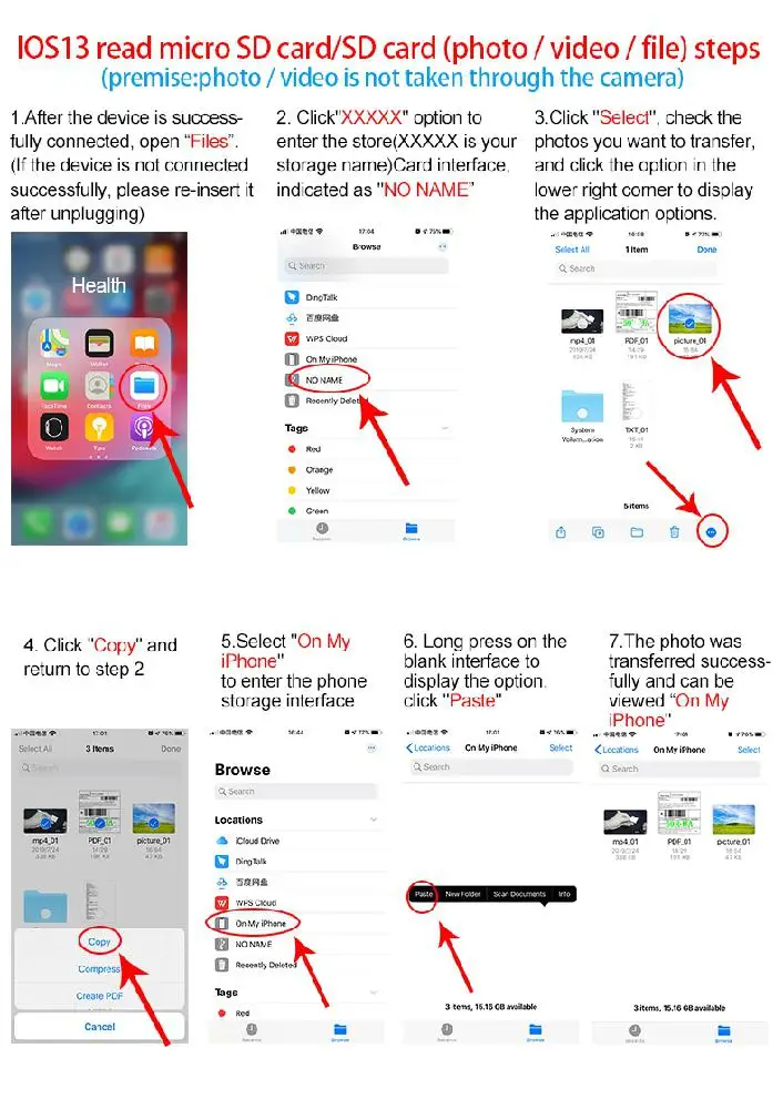 HiMISS кардридер USB2.0 интерфейс Поддержка цифровой камеры SD TF SDHC карты для iPhone iPod Apple