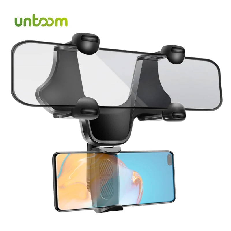 

Untoom Car Phone Holder Car Rearview Mirror Phone Mount 360 Degrees In Car Mobile Phone Stand for iPhone 12 Samsung GPS Bracket