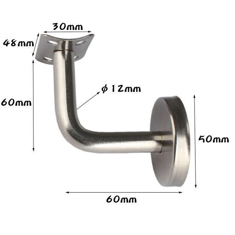 

5pcs Wall Bracket Banister Handrail Hardware Metal Mount Rack Railing Stainless Steel Stair Support Tool Durable
