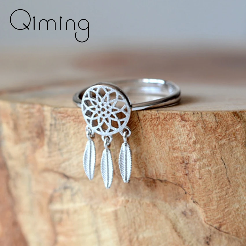 Красивое перо Ловец снов кольца для женщин Женский Свадебный день рождения мода