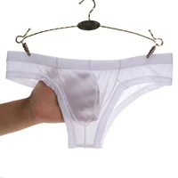 mens sexy underwear men transparent ice silk brief man bulge pouch panties men ultra breathable underpant male erotic lingerie